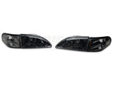 Raxiom Axial Series Cobra Style Headlights; Black Housing; Clear Lens (94-98 Mustang)