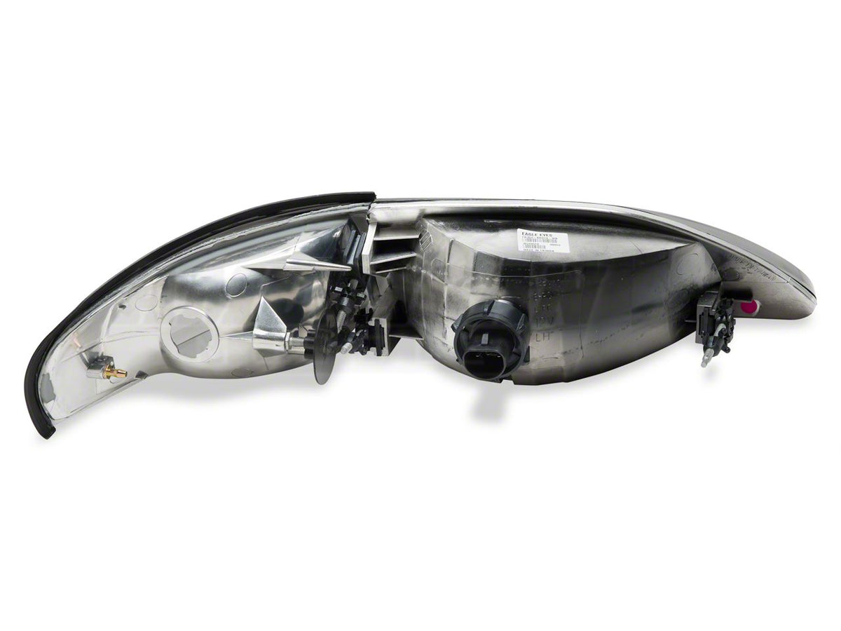 Raxiom Axial Series Cobra Style Headlights; Black Housing; Clear Lens (94-98 Mustang)
