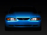 Raxiom Axial Series Cobra Style Headlights; Chrome Housing; Clear Lens (94-98 Mustang)