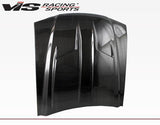 1994-1998 Ford Mustang 2 doors Stalker 2 Style Carbon Fiber Black Hood