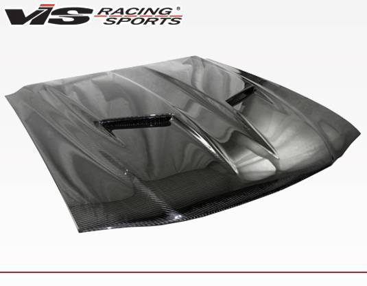 1994-1998 Ford Mustang 2 doors Stalker 2 Style Carbon Fiber Black Hood