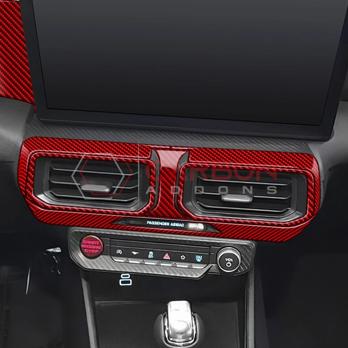 2024+ S650 Mustang Real Carbon Fiber Dash Center AC Vents Trim Overlays