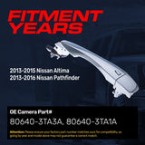 Exterior Door Handle Chrome Replacement for Nissan Altima (13-15), Pathfinder (13-16) OE Part # 80640-3TA3A, 80640-3TA1A | Front Right Passenger Side w/o Keyhole
