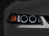 Raxiom Dual Led Halo Projector Headlights; Black Housing; Smoked Lens (99-04 Mustang)