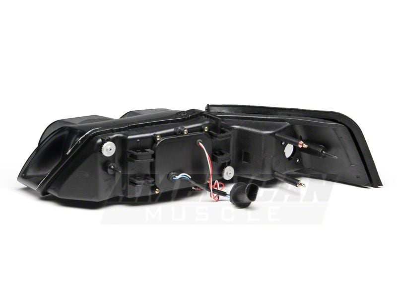 Raxiom Dual Led Halo Projector Headlights; Black Housing; Smoked Lens (99-04 Mustang)