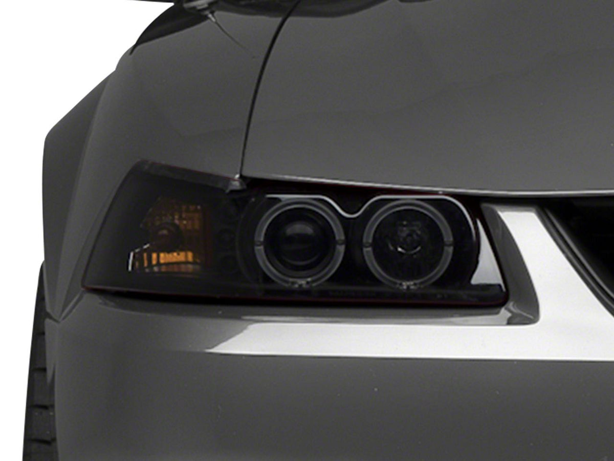 Raxiom Dual Led Halo Projector Headlights; Black Housing; Smoked Lens (99-04 Mustang)