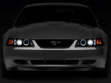 Raxiom Dual Led Halo Projector Headlights; Black Housing; Smoked Lens (99-04 Mustang)