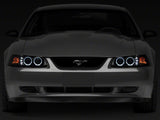 Raxiom Dual Led Halo Projector Headlights; Black Housing; Smoked Lens (99-04 Mustang)