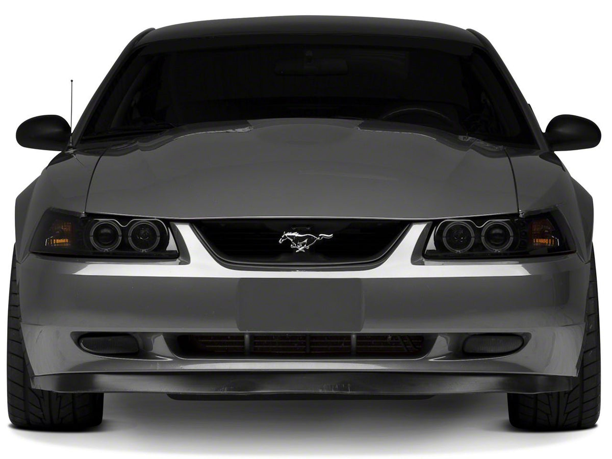 Raxiom Dual Led Halo Projector Headlights; Black Housing; Smoked Lens (99-04 Mustang)