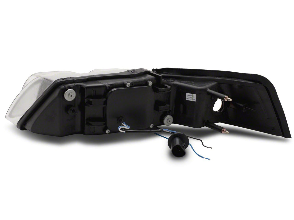 Raxiom Dual Led Halo Projector Headlights; Chrome Housing; Clear Lens (99-04 Mustang)