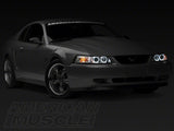 Raxiom Dual Led Halo Projector Headlights; Chrome Housing; Clear Lens (99-04 Mustang)