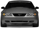 Raxiom Dual Led Halo Projector Headlights; Chrome Housing; Clear Lens (99-04 Mustang)