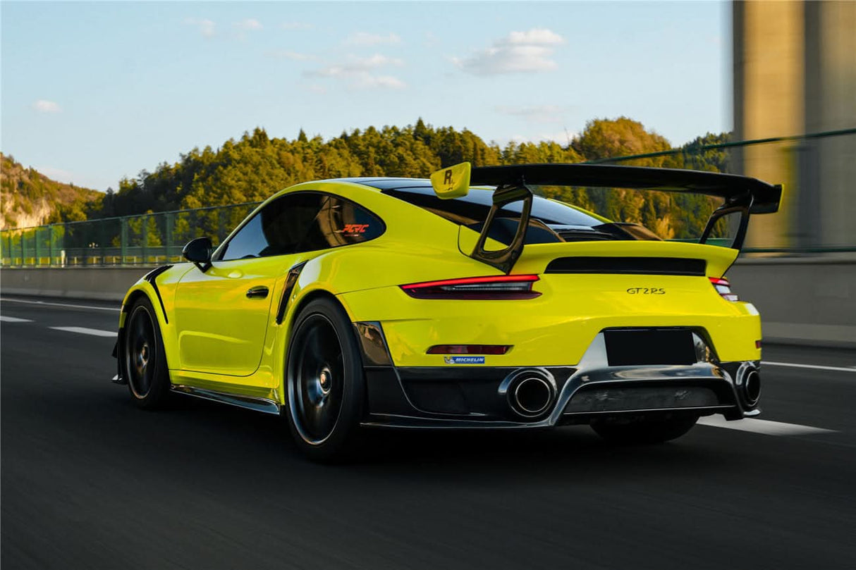 2013-2019 Porsche 911 991 Turbo S GT2RS Style Partial Carbon Fiber Rear Bumper