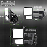 xTune Ford F-250 Super Duty/F-350 Super Duty/F-450 Super Duty 08-15 Left And Right XTune Door Mirror Set Manual Extendable Power Heated/Adjustable