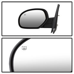 xTune Chevrolet Silverado 1500/Silverado 2500 HD/Silverado 3500 HD 07-14 LH(Driver) Side XTune Door Mirror Power Heated Shiny Black