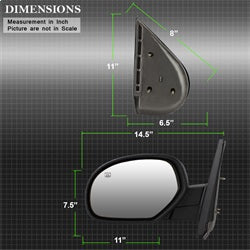 xTune Chevrolet Silverado 1500/Silverado 2500 HD/Silverado 3500 HD 07-14 LH(Driver) Side XTune Door Mirror Power Heated Shiny Black