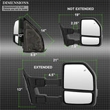 xTune Ford F-250 Super Duty/F-350 Super Duty/F-450 Super Duty 08-15 Set Power Heated LED Signal Telescoping Mirrors Smoke Adjustable