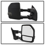 xTune Ford F-250 Super Duty/F-350 Super Duty/F-450 Super Duty 08-15 Set Power Heated LED Signal Telescoping Mirrors Smoke Adjustable