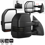 xTune Ford F-250 Super Duty/F-350 Super Duty/F-450 Super Duty 08-15 Set Manual Sequential LED Signal Telescoping Mirrors Smoke