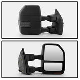 xTune Ford F-250 Super Duty/F-350 Super Duty/F-450 Super Duty 08-15 Set Manual Sequential LED Signal Telescoping Mirrors Smoke