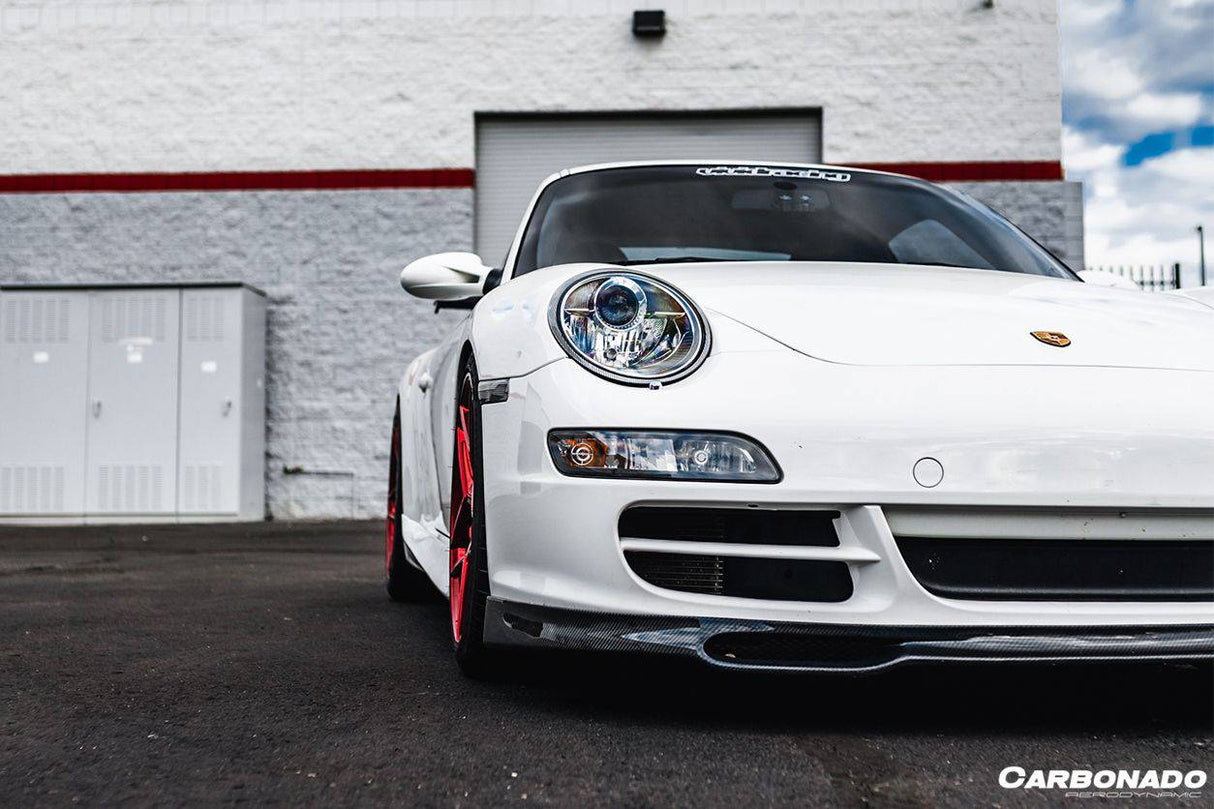 2005-2008 Porsche 911 997.1 Carrera S EM Style Carbon Fiber Front Lip