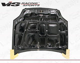 1999-2000 Honda Civic 4 doors 2 doors MONSTER Style Carbon Fiber Black Hood
