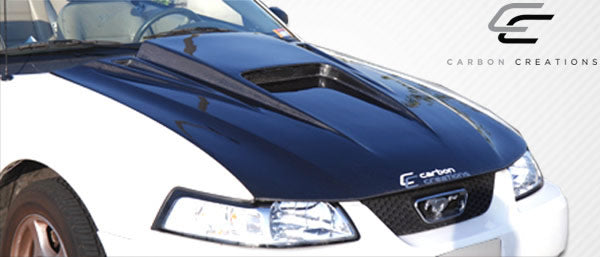 1999-2004 Ford Mustang Carbon Creations Spyder 3 Hood - 1 Piece