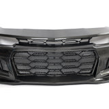 2010-2015 Chevy Camaro Black Panther 1PC Full Gloss Carbon Fiber Track Package Front Bumper Conversion