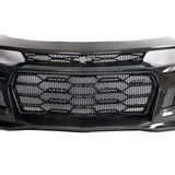 2017-2025 Chevy Camaro ZL1 Black Panther 1PC Full Gloss Carbon Fiber Track Package Front Bumper Conversion