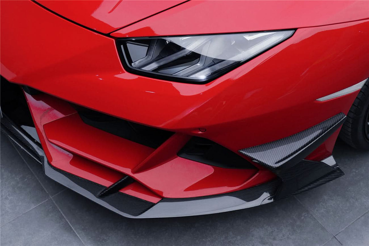 2019-2023 Lamborghini Huracan EVO 4WD ONLY BKSS Style Carbon Front Bumper Canards