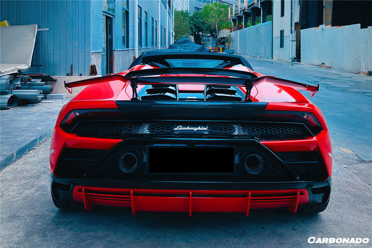 2015-2025 Lamborghini Huracan LP610  LP580  Evo  Tecnica MD Style Carbon Fiber Trunk Spoiler with Base