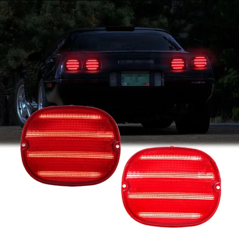 OE-Style Red LED Tail Light Kit for Chevrolet Corvette C4 1990–1996 | 4-Piece Rear Brake, Turn & Parking Lamp Set
