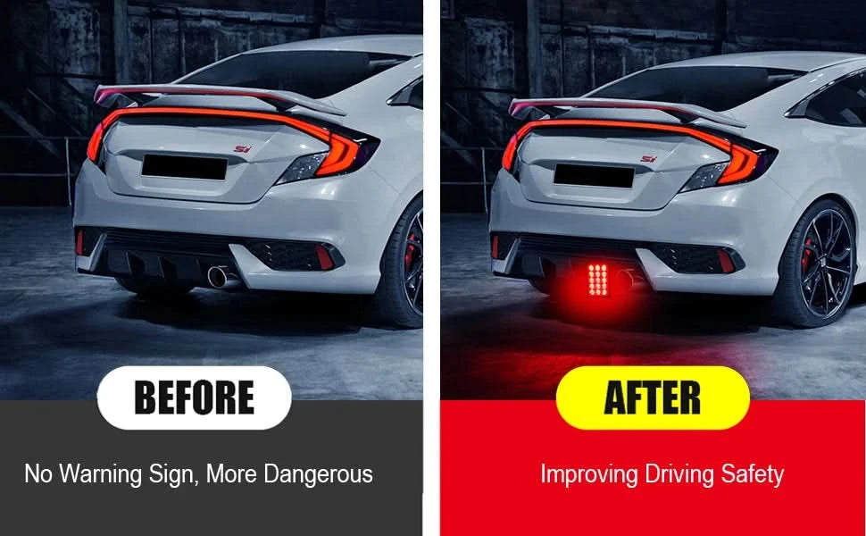F1-Style LED Rear Brake Light – 12V Strobe & Running Light Warning Lamp (Universal Fit)