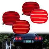 OE-Style Red LED Tail Light Kit for Chevrolet Corvette C4 1990–1996 | 4-Piece Rear Brake, Turn & Parking Lamp Set