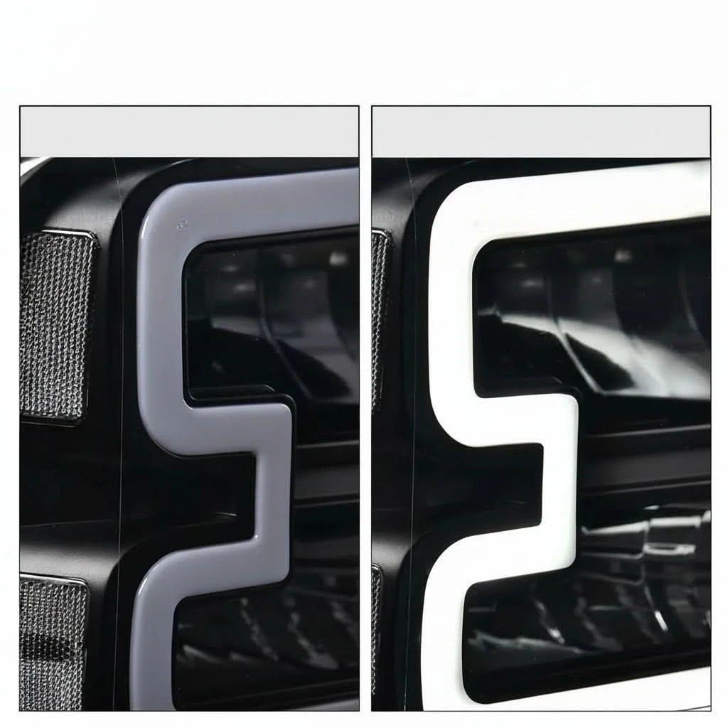 LED DRL Bar Headlight Assembly for 2005–2007 Ford F-250/F-350/F-450/F-550 Super Duty & 2005 Excursion – Chrome