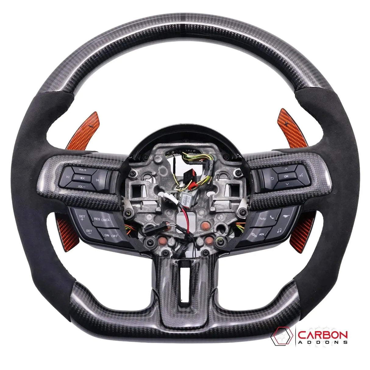 [Complete/Heated] Custom Carbon Fiber Steering Wheel for 2015-2023 Mustang