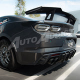 2019-2025 Camaro RS/SS/ZL1 Gloss Double Sided Carbon Fiber Rear Bumper w/Rear Diffuser Quad Tips 1pc