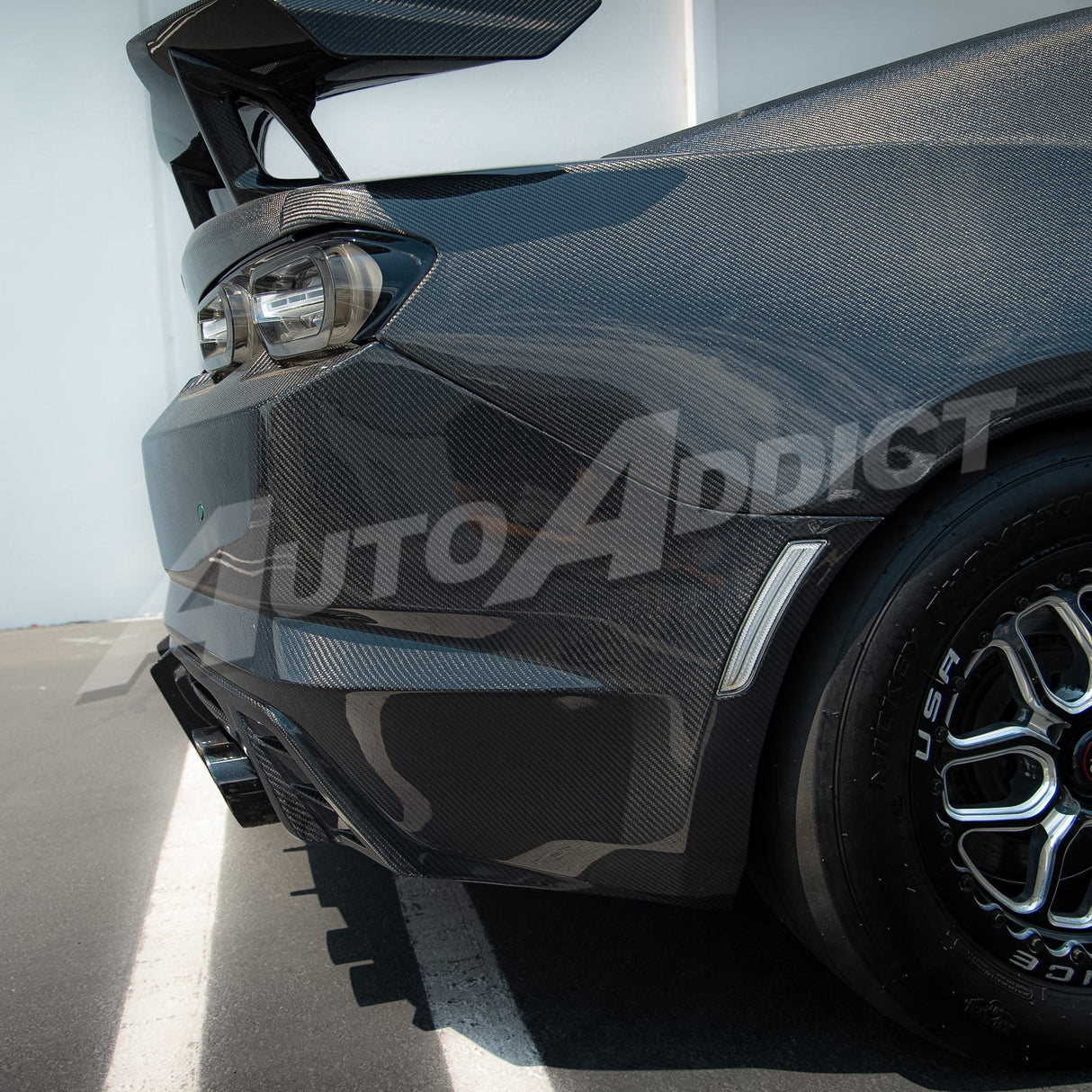 2019-2025 Camaro RS/SS/ZL1 Gloss Double Sided Carbon Fiber Rear Bumper w/Rear Diffuser Quad Tips 1pc