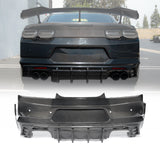 2019-2025 Camaro RS/SS/ZL1 Gloss Double Sided Carbon Fiber Rear Bumper w/Rear Diffuser Quad Tips 1pc