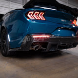 2024–2026 Mustang S650 Heritage SC™ V-Shaped Dry Gloss Carbon Fiber Rear Diffuser Rectangular-Exit Quad Tips
