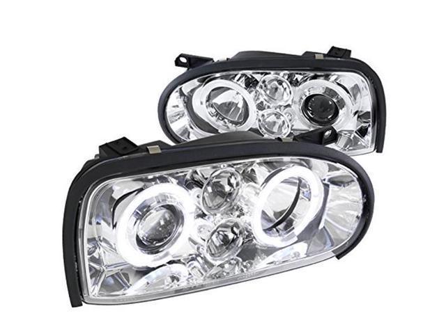 Spec-D Projector Headlights VW Golf MK3 / Cabrio (93-98) Halo LED - Black or Chrome