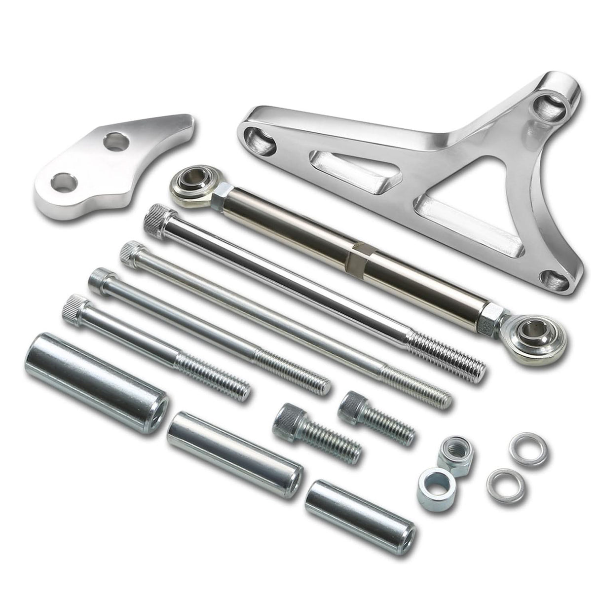 68-93 Ford 5.0L V8 Alternator Bracket Set w/ Tension Rod - Polished