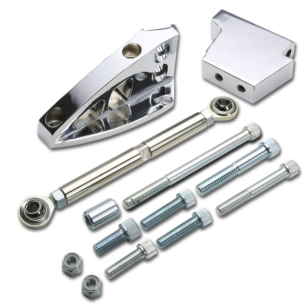 58-99 Chevrolet SBC A/C Bracket Set Short Water Pump Polished Aluminum