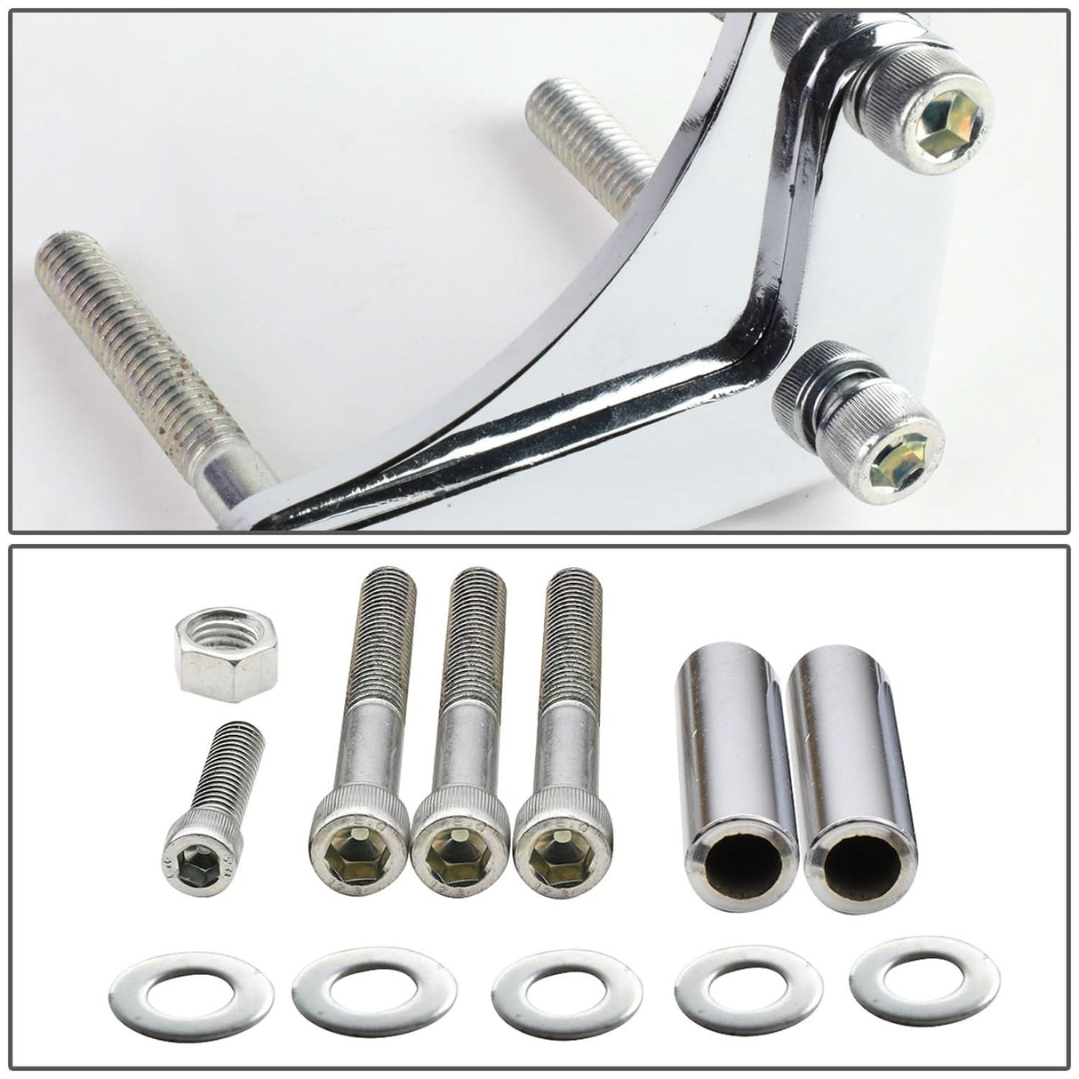 1955-1968 Chevrolet SBC Low Mount Alternator Bracket Set - Chrome