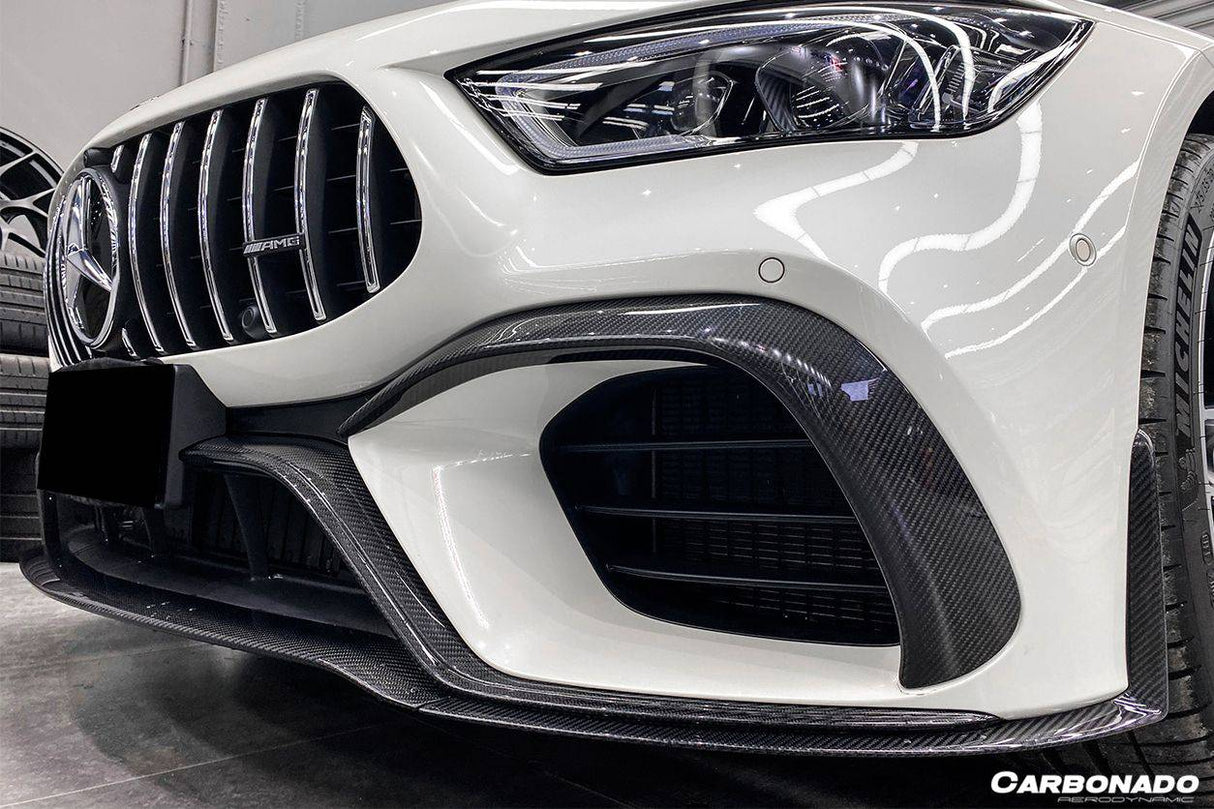 2019-2023 Mercedes Benz AMG GT63S 4Door Coupe X290 OEM Style Carbon Fiber Middle Front Lip