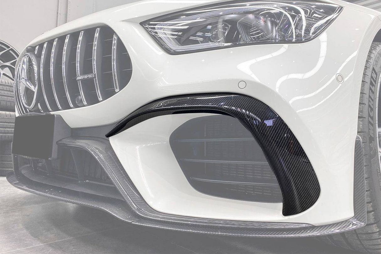 2019-2023 Mercedes Benz AMG GT63  S 4Door Coupe X290 OEM Style Carbon Fiber Front Canards