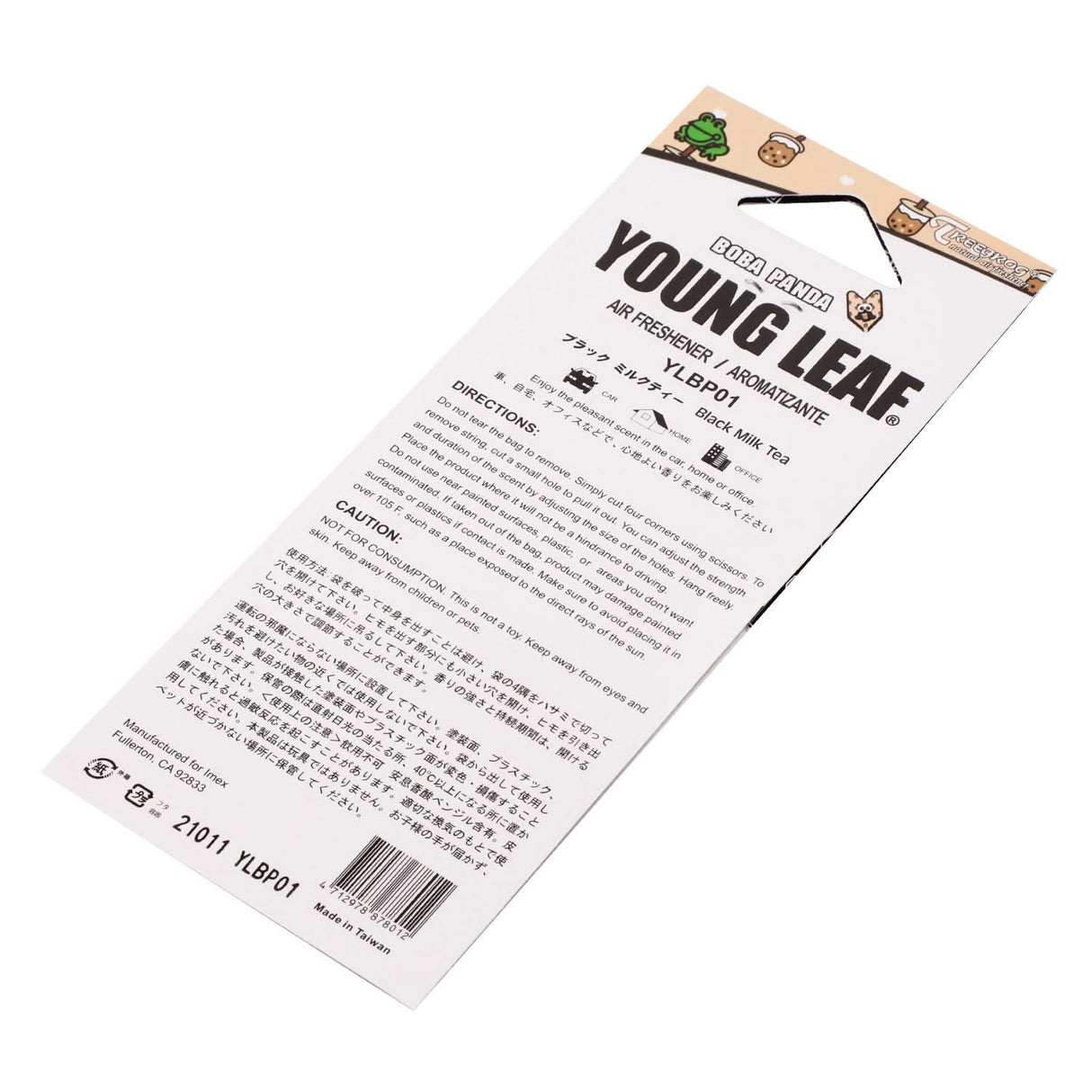 Young Leaf Boba Panda Milk Tea Paper Hanging Air Freshener