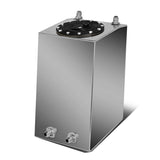 3 Gallon Aluminum Fuel Cell Gas Tank - Black Cap Polished Bottom Feed