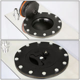 3 Gallon Aluminum Fuel Cell Gas Tank - Black Cap Polished Bottom Feed