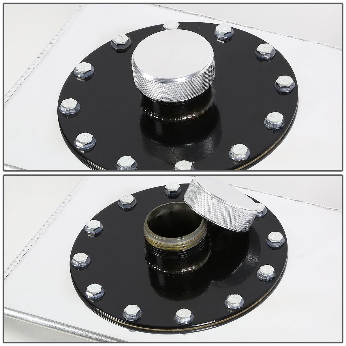 12 Gallon Polished Aluminum Fuel Cell Gas Tank with Level Sender